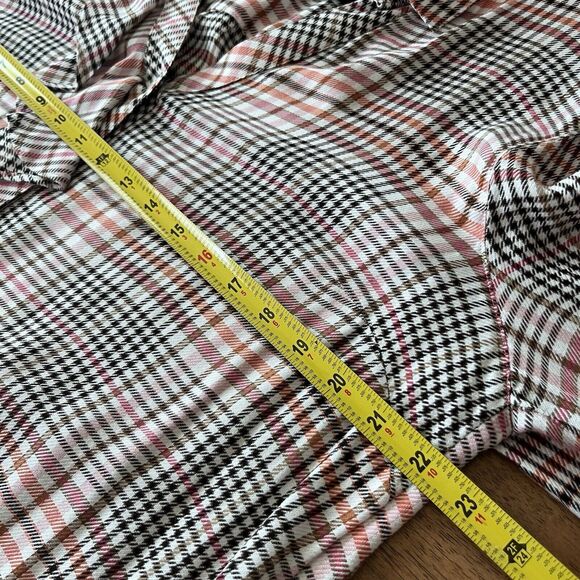 J Jill Glen Plaid Ruffle Placket Blouse‎ Top Multicolor Size Large Tall Feminine - Picture 5 of 11